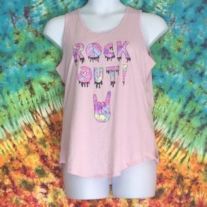 LulaRoe Tank Top Pink  w/graphics.
